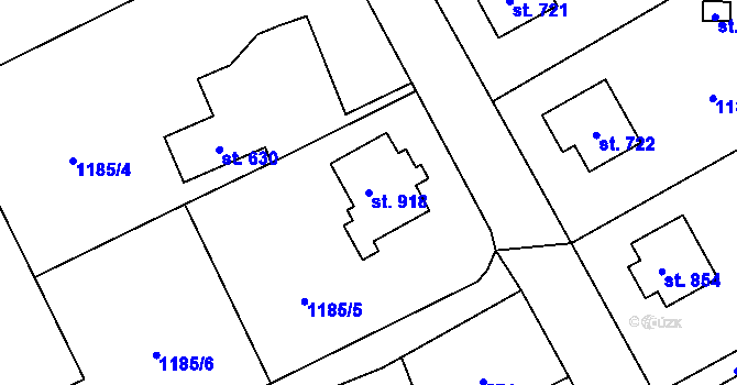 Parcela st. 918 v KÚ Sobotka, Katastrální mapa