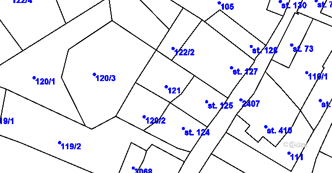 Parcela st. 121 v KÚ Sobotka, Katastrální mapa