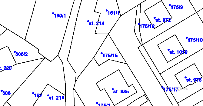 Parcela st. 175/15 v KÚ Sobotka, Katastrální mapa