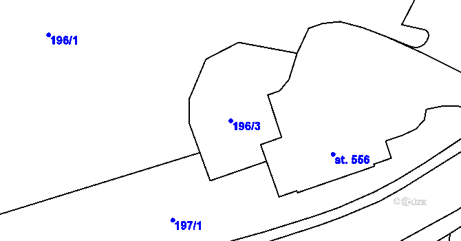 Parcela st. 196/3 v KÚ Sobotka, Katastrální mapa