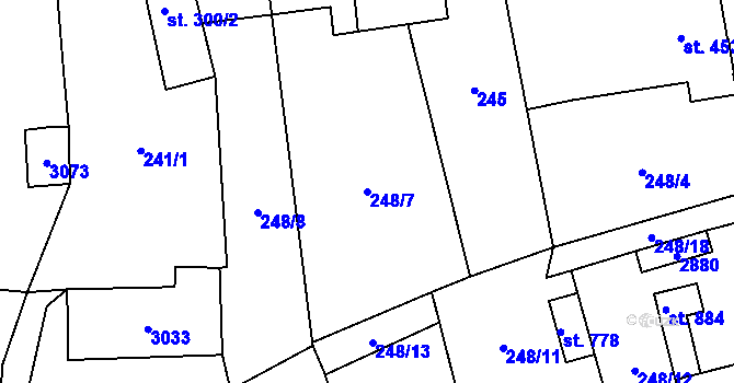 Parcela st. 248/7 v KÚ Sobotka, Katastrální mapa