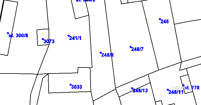 Parcela st. 248/8 v KÚ Sobotka, Katastrální mapa