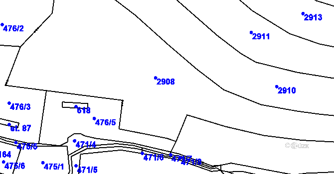 Parcela st. 343/1 v KÚ Sobotka, Katastrální mapa