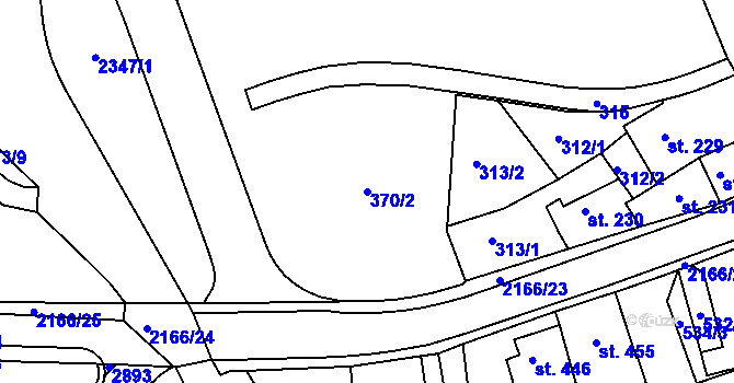 Parcela st. 370/2 v KÚ Sobotka, Katastrální mapa