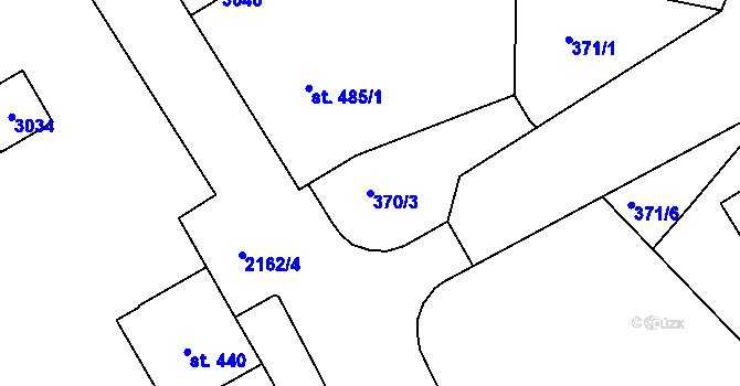 Parcela st. 370/3 v KÚ Sobotka, Katastrální mapa