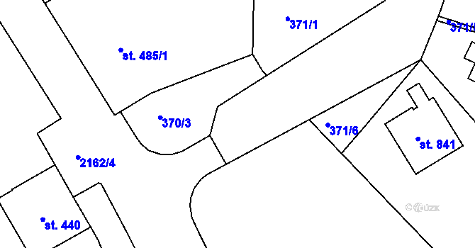 Parcela st. 370/4 v KÚ Sobotka, Katastrální mapa