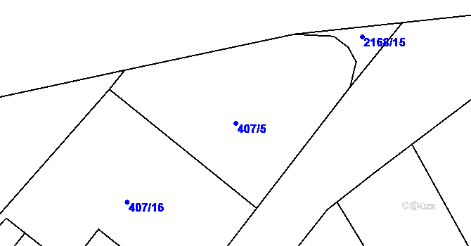 Parcela st. 407/5 v KÚ Sobotka, Katastrální mapa
