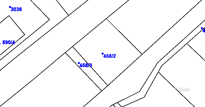 Parcela st. 458/2 v KÚ Sobotka, Katastrální mapa