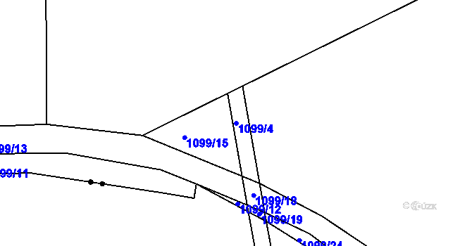 Parcela st. 1099/4 v KÚ Sobotka, Katastrální mapa
