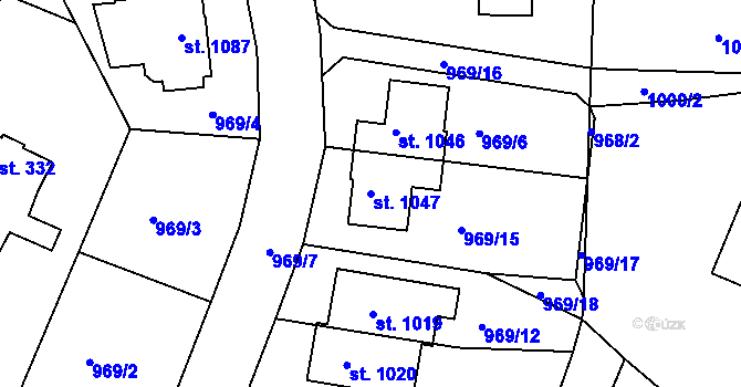Parcela st. 1047 v KÚ Sobotka, Katastrální mapa