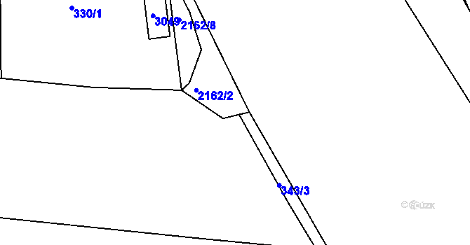 Parcela st. 343/21 v KÚ Sobotka, Katastrální mapa