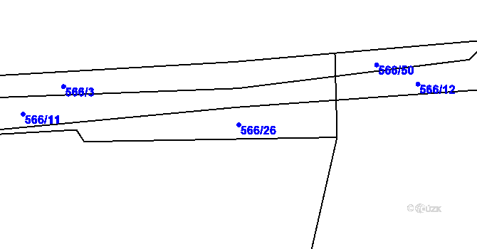 Parcela st. 566/26 v KÚ Sobotka, Katastrální mapa