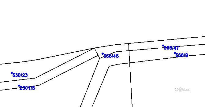 Parcela st. 566/46 v KÚ Sobotka, Katastrální mapa