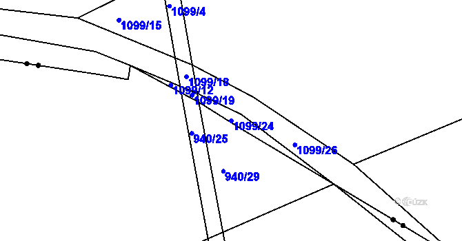 Parcela st. 1099/24 v KÚ Sobotka, Katastrální mapa