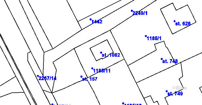 Parcela st. 1082 v KÚ Sobotka, Katastrální mapa