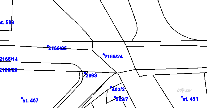 Parcela st. 2166/24 v KÚ Sobotka, Katastrální mapa