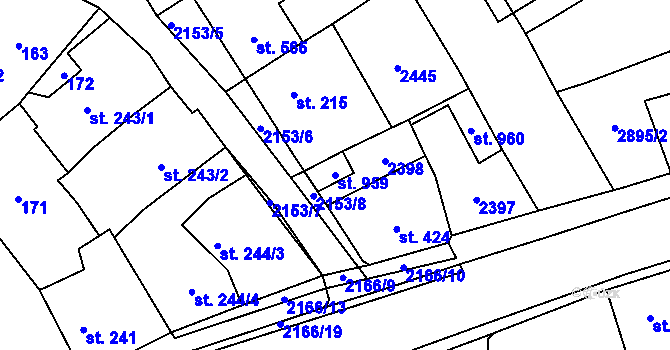 Parcela st. 959 v KÚ Sobotka, Katastrální mapa