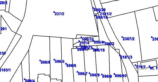 Parcela st. 237/4 v KÚ Sobotka, Katastrální mapa