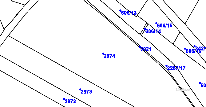 Parcela st. 2974 v KÚ Sobotka, Katastrální mapa