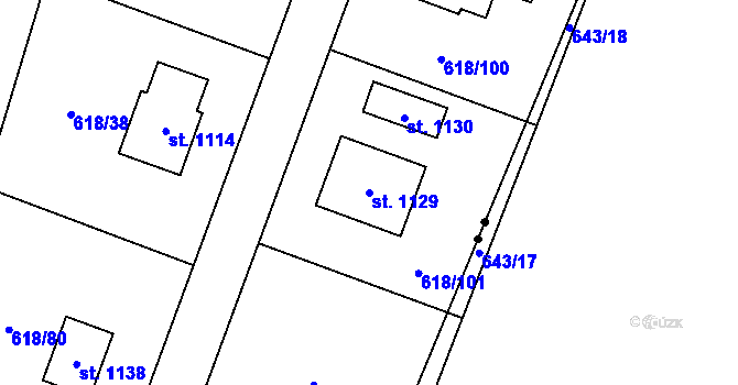 Parcela st. 1129 v KÚ Sobotka, Katastrální mapa