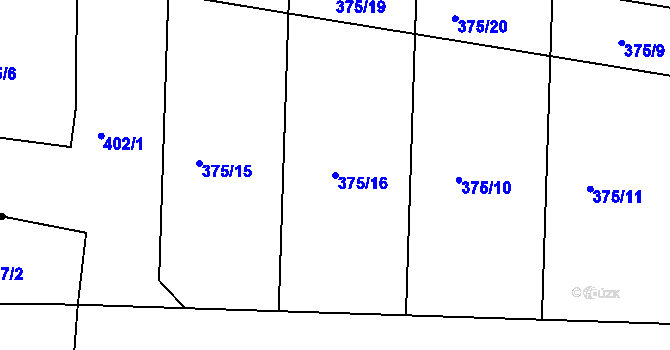 Parcela st. 375/16 v KÚ Sobotka, Katastrální mapa
