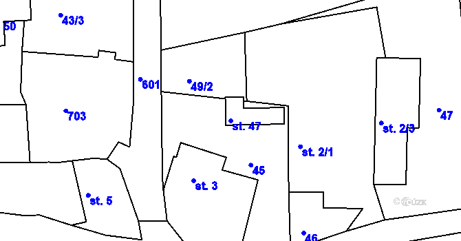Parcela st. 47 v KÚ Spyšova, Katastrální mapa