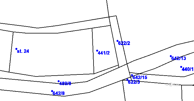 Parcela st. 441/2 v KÚ Spyšova, Katastrální mapa