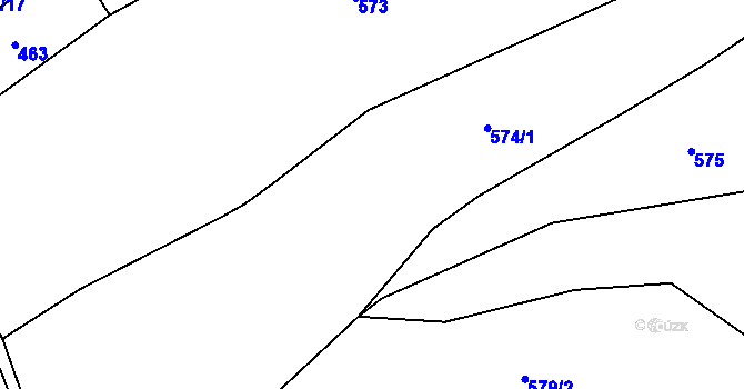 Parcela st. 574/1 v KÚ Spyšova, Katastrální mapa