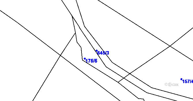 Parcela st. 645/3 v KÚ Spyšova, Katastrální mapa