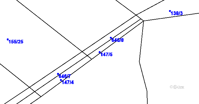 Parcela st. 147/5 v KÚ Spyšova, Katastrální mapa