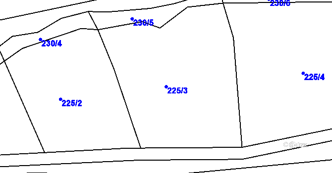 Parcela st. 225/3 v KÚ Spyšova, Katastrální mapa