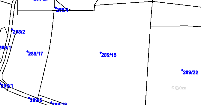 Parcela st. 289/15 v KÚ Spyšova, Katastrální mapa