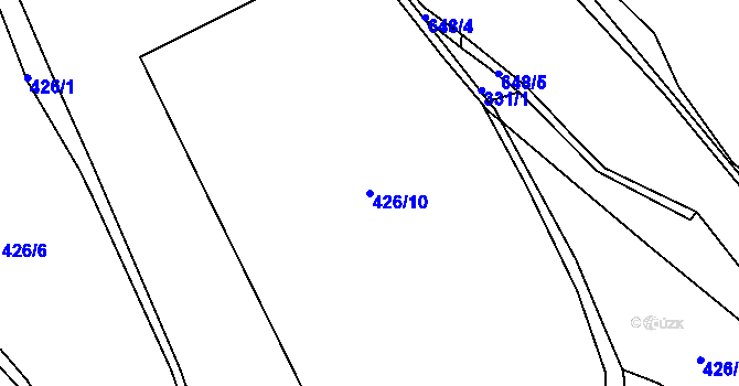 Parcela st. 426/10 v KÚ Spyšova, Katastrální mapa