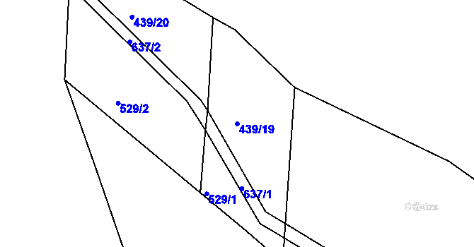 Parcela st. 439/19 v KÚ Spyšova, Katastrální mapa
