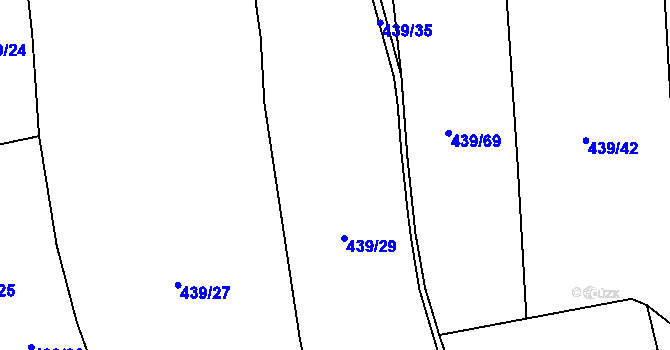 Parcela st. 439/29 v KÚ Spyšova, Katastrální mapa