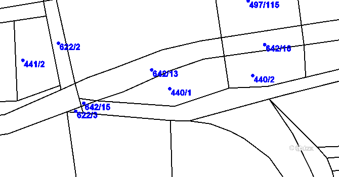 Parcela st. 440/1 v KÚ Spyšova, Katastrální mapa