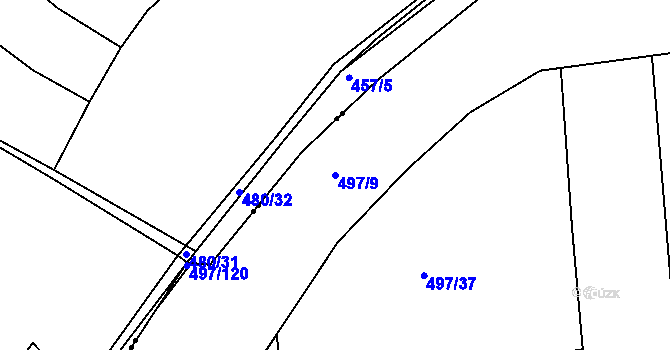 Parcela st. 497/9 v KÚ Spyšova, Katastrální mapa