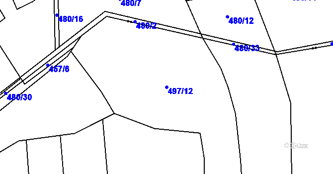 Parcela st. 497/12 v KÚ Spyšova, Katastrální mapa