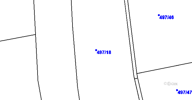 Parcela st. 497/18 v KÚ Spyšova, Katastrální mapa