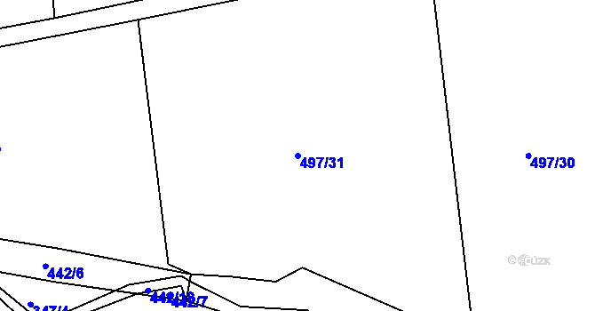 Parcela st. 497/31 v KÚ Spyšova, Katastrální mapa