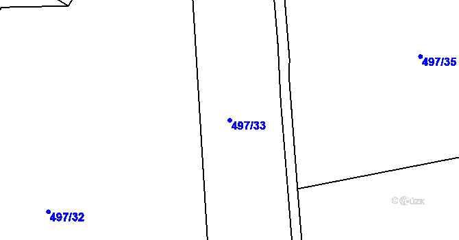Parcela st. 497/33 v KÚ Spyšova, Katastrální mapa