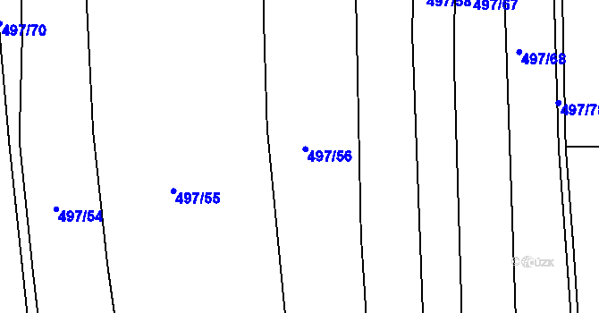 Parcela st. 497/56 v KÚ Spyšova, Katastrální mapa