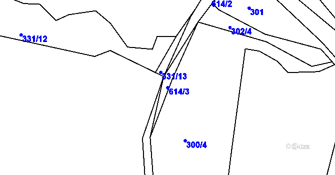 Parcela st. 614/3 v KÚ Spyšova, Katastrální mapa
