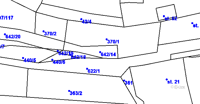 Parcela st. 642/14 v KÚ Spyšova, Katastrální mapa