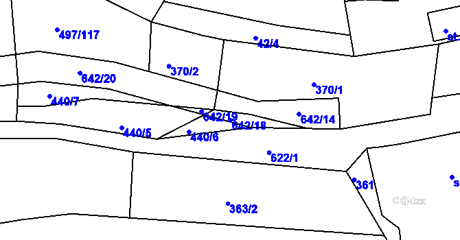 Parcela st. 642/18 v KÚ Spyšova, Katastrální mapa