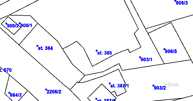 Parcela st. 385 v KÚ Staňkova Lhota, Katastrální mapa