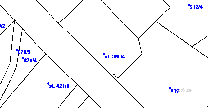 Parcela st. 390/4 v KÚ Staňkova Lhota, Katastrální mapa