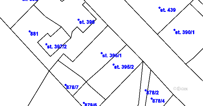 Parcela st. 395/1 v KÚ Staňkova Lhota, Katastrální mapa