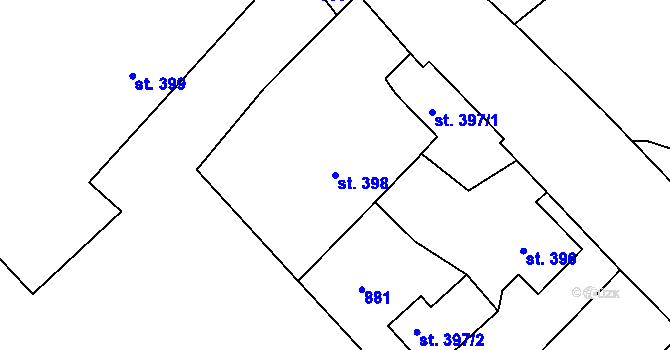 Parcela st. 398 v KÚ Staňkova Lhota, Katastrální mapa