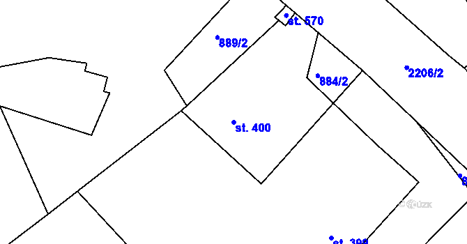 Parcela st. 400 v KÚ Staňkova Lhota, Katastrální mapa